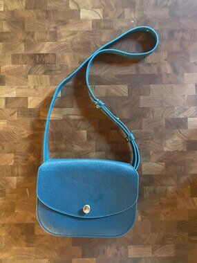 Lindquist Object Po Bag in Petrol Blue Leather